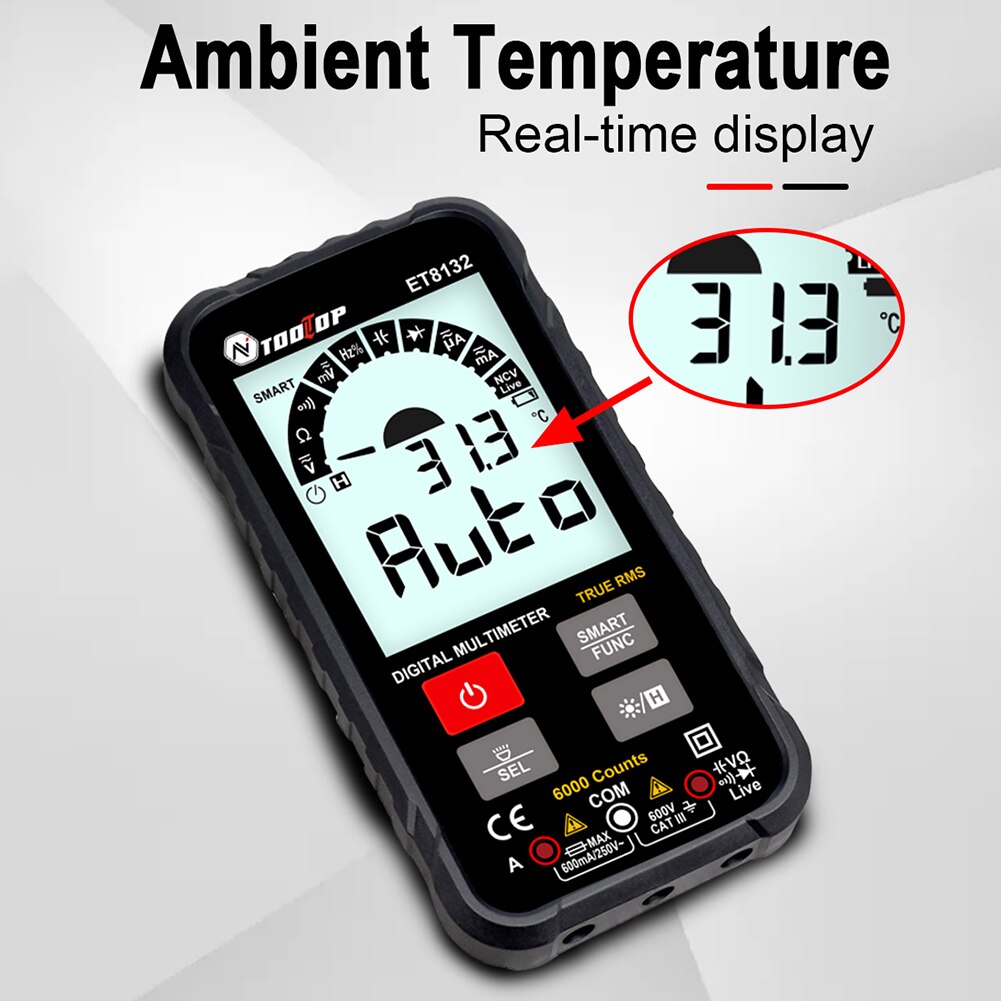LCD Display Digital Multimeter Auto Range VFC Capacitance Voltage Current Meter Tester Meter Capacitance Meter