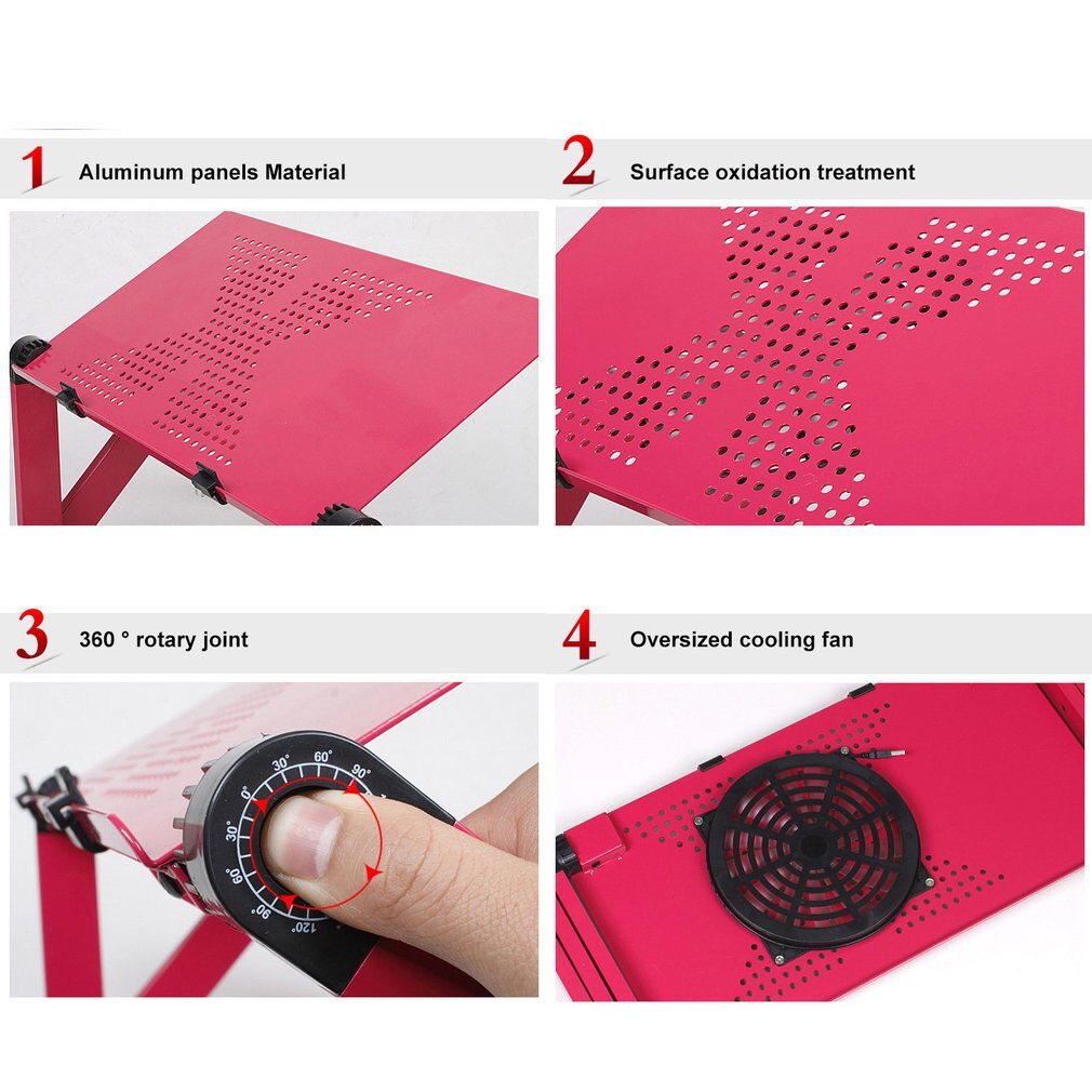 Laptop desk Magnesium alloy ABS Spray Plastic Collapsible Dormitory artifact folding table Lazy office bed desk