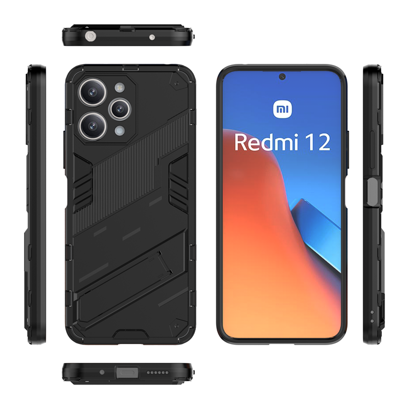 Para Xiaomi Redmi 12 funda para Xiaomi Redmi 12 funda protectora Punk armadura Capa Shell Kickstand funda de teléfono para Xiaomi Redmi 12 4G