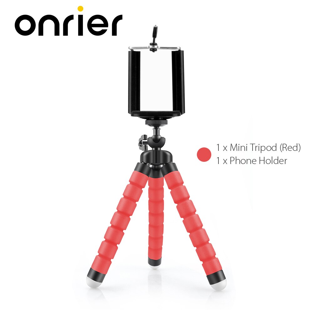 Onrier Mini flexibel Schwamm Krake Stativ für Telefon praktisch Smartphone Stativ für Gopro 8 7 6 5 für yi 4k Kamera: OP414B-rot