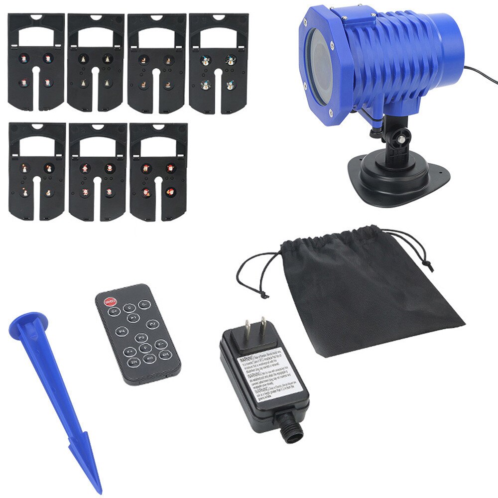 Rotating Projection Led Lights 8PCS Pattern Lens Festive Atmosphere Decoration: US plug