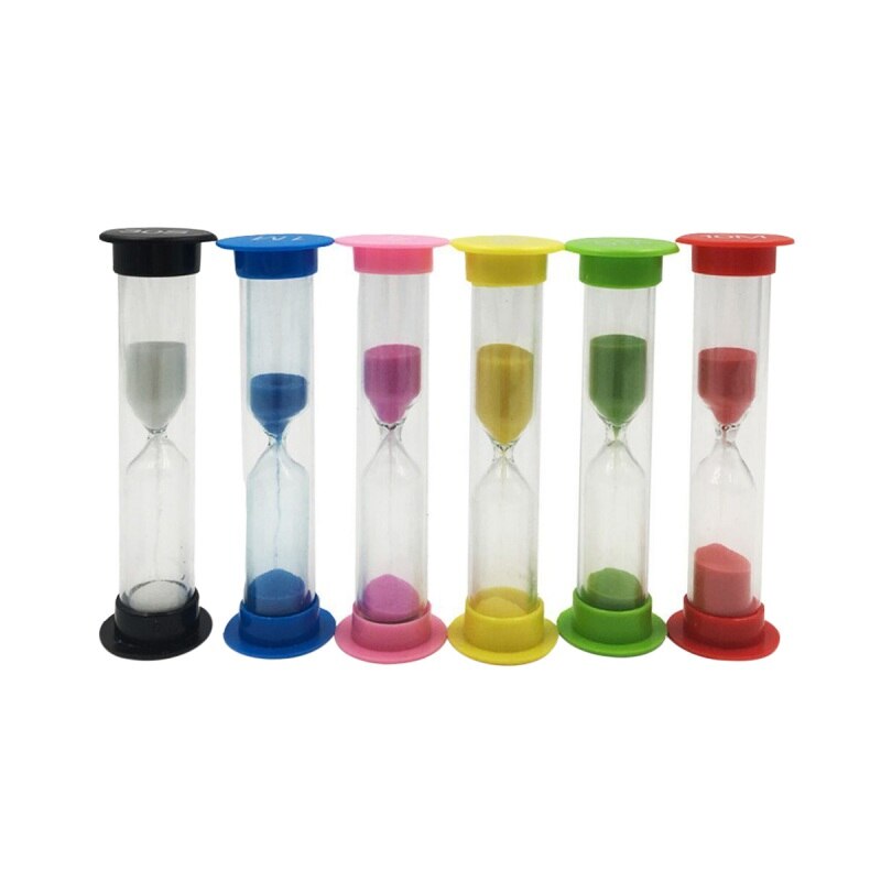6pcs/set Colorful Hourglass / Sandglass Available Timers 1min Clock 3mins 10mins 5mins Sand 30sec 2min: Default Title