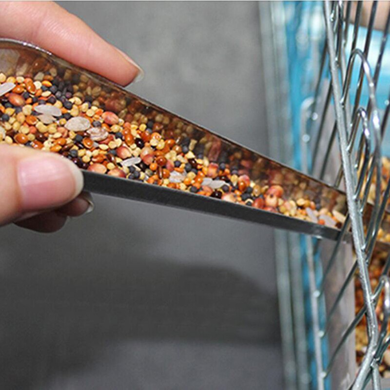 Voederbak van roestvrij staal, vogelkooi, voervoorziening van roestvrij staal, papegaai, duif, vogelaccessoire, duivenschep, product, kwartel, kaketoe, vogelspeelgoed, beker