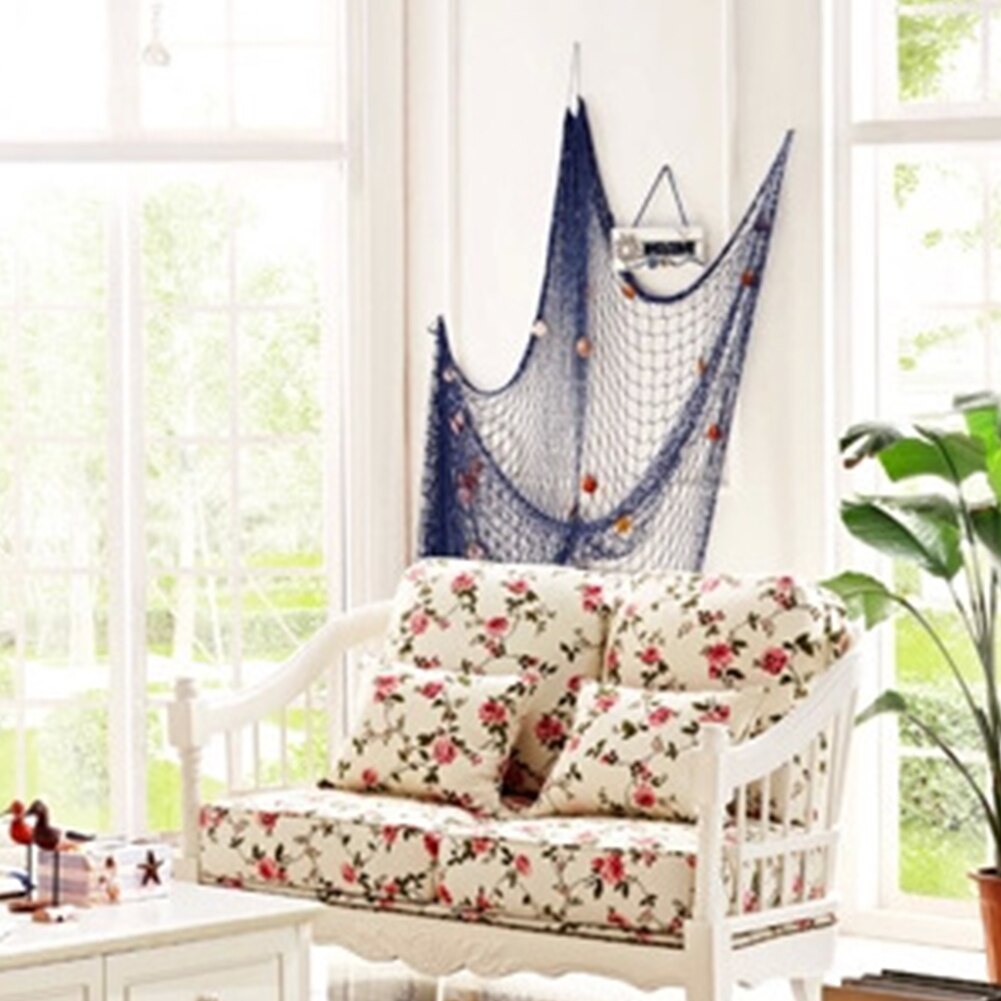 Personality Nautical Style Home Decoration 2M x 1M Fishing Net DIY Seaside Beach Shell Party Door Wall Decoration