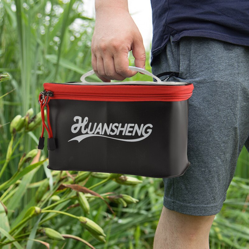 1pc Portable EVA Fishing Bag Live Fishing Box Outdoor Multifunction Fishing Bait Bucket Waterproof Fishbox Storage Bag