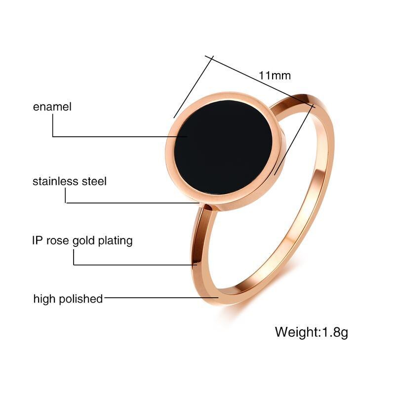 Vnox Elegante Eenvoudige Vrouwen Ring Rose Goud-Kleur Rvs Alliantie Dagelijks Sieraden