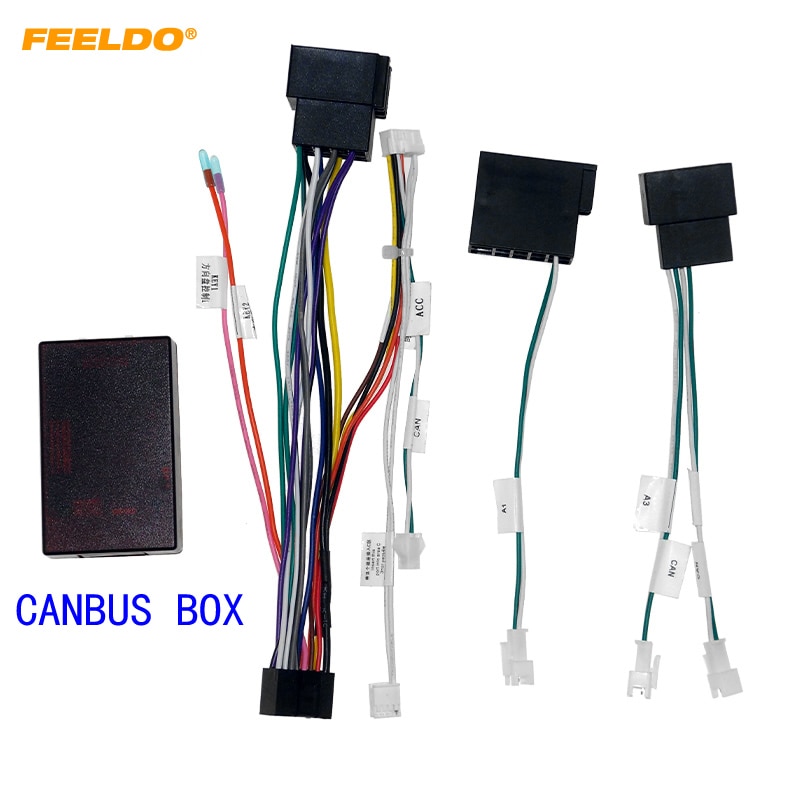 FEELDO Car 16pin Audio Wiring Harness Adapter With Canbus Box For Mercedes-Benz W209(02-06)/W203(01-04) Stereo Installation: CANBUS BOX harness