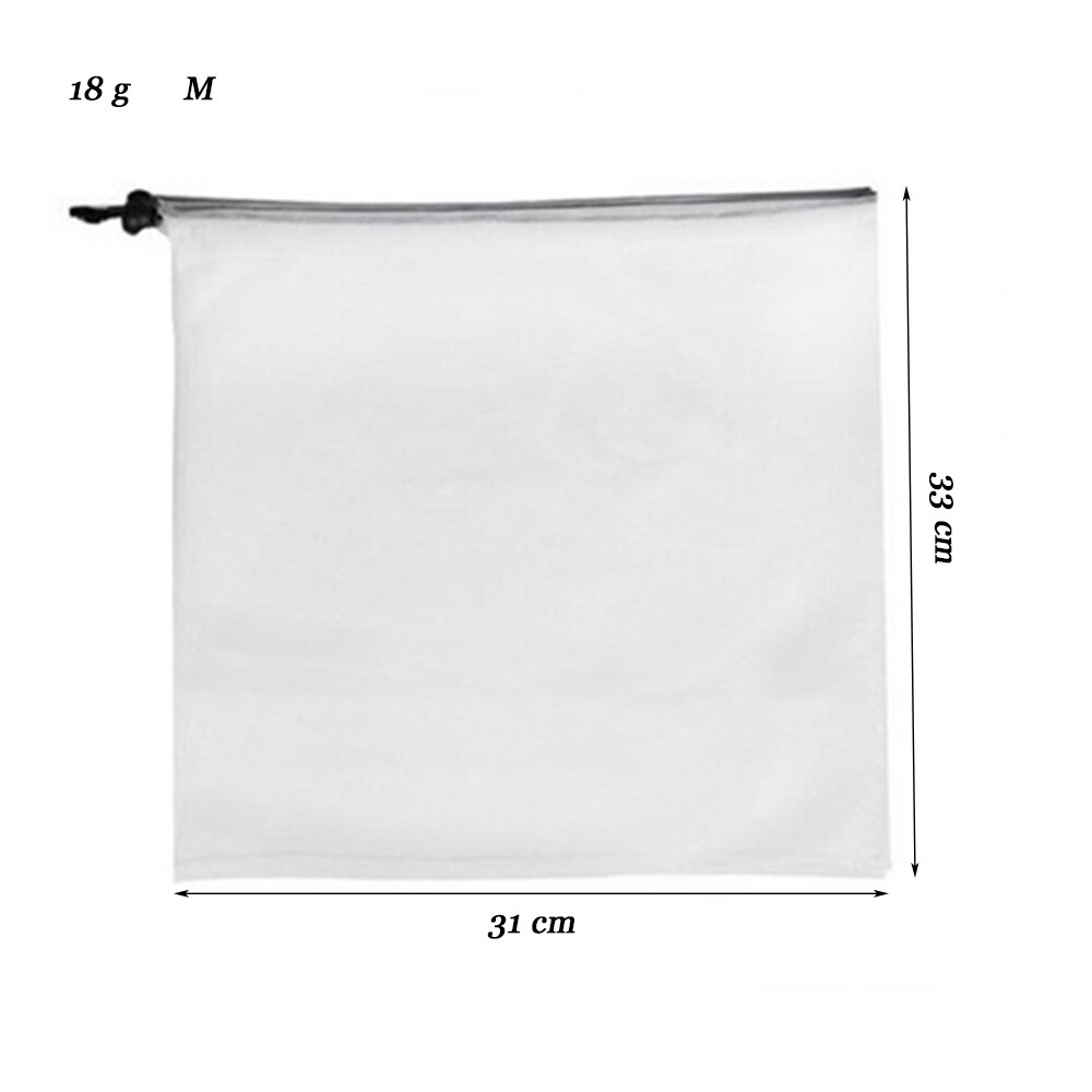 Återanvändbara grönsakspåsar fruktpåsar miljövänliga shoppingpåsar mesh producera påsar kök förvaring meshpåsar kökstillbehör: M 33 x 31 cm