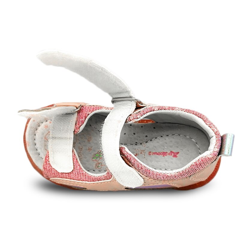 Sandali per ragazza ortopedici con supporto ad arco con paillettes in pelle PU scarpe per bambini rigide posteriori 13.2-16.2cm, scarpe per bambini antiscivolo