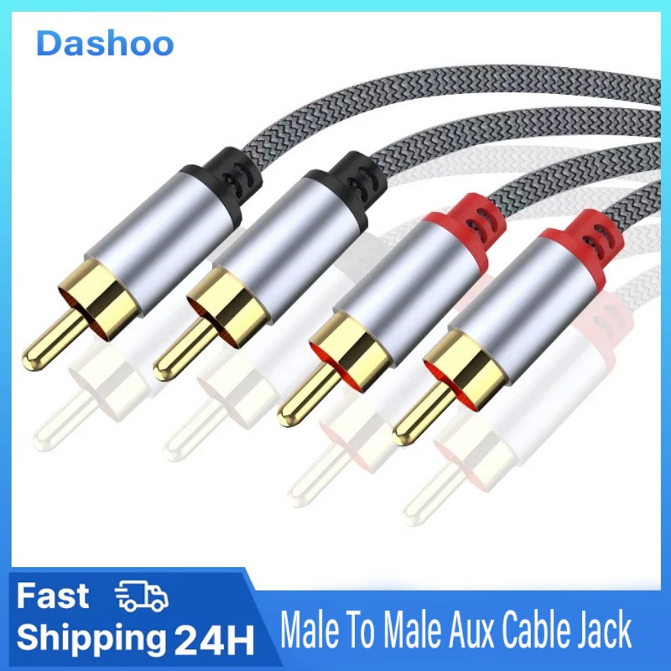 2 Rca To 2 Rca Stereo Cables Male To Male Aux Cable Jack for Home Theater HDMI-Compatible Loudspeaker Box Power Amplifier RCA