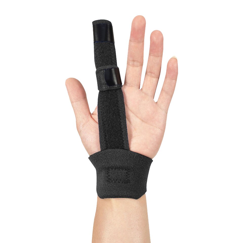 1Pcs Verstelbare Vinger Brace Trigger Vinger Spalk Rechtzetten Gebroken Gebogen Vingers Duimen Mallet Vinger Spalk Tenosynovitis: Black