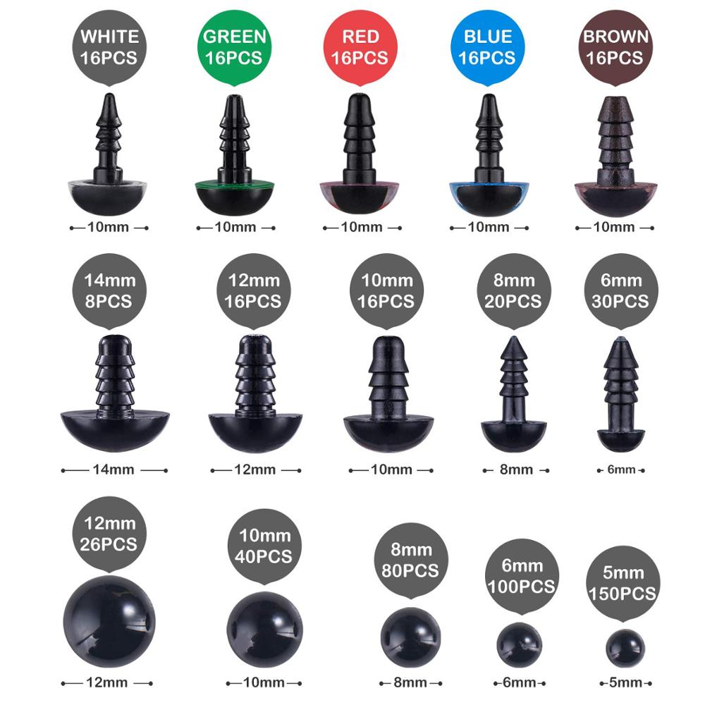 566pcs Safety Eyes Colorful Plastic Safety Eyes wi... Vicedeal