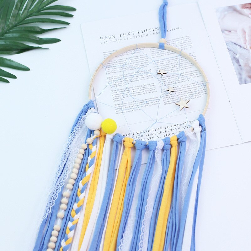 nordisch quaste traum Fänger zimmer dekoration große weiß rosa blau dreamcatcher mädchen zimmer dekor für Baby schlafzimmer