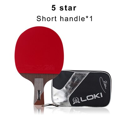 LOKI 5 Star Carbon Table Tennis Racket Carbon Tube Tech PingPong Bat Competition Ping Pong Paddle with Bag: Short handle