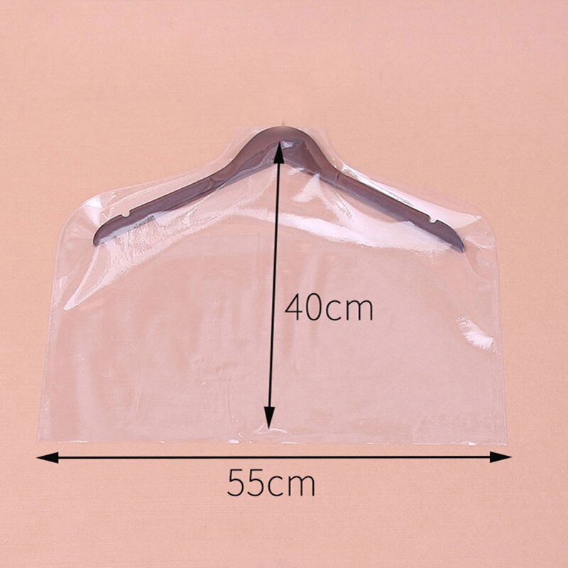 10pcs Clear PVC Covers for Clothes Garment Coat Jacket Shirt Suit Dust Moisture Proof Protection Bag: 55x40cm