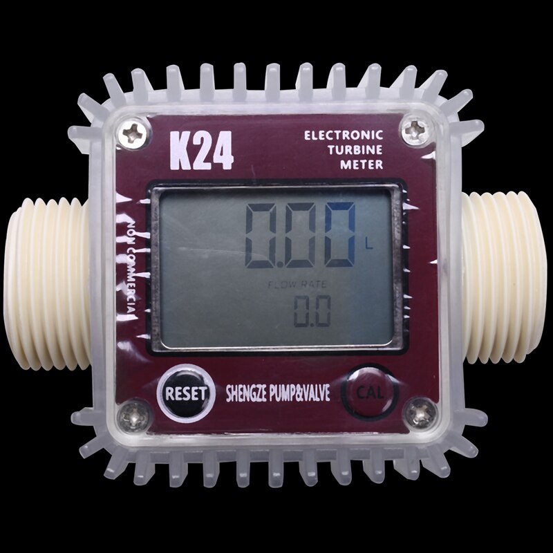 ! Digital Lcd K24 Flow Meter Turbine Fuel Flow Tester For Chemicals Water Sea Liquid Flow Meters Measuring Tools