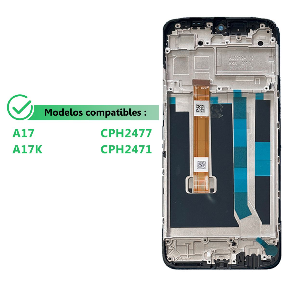 6.56 " til oppo  a17 a17k lcd-skjerm berøringsskjerm digitaliseringsenhet med ramme til oppo  a17 a17k cph 2477 cph 2471 lcd-erstatning