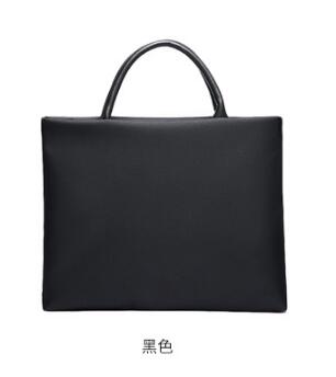 Office Waterproof Briefcase File Bag A4 Oxford Cloth Bag Multi-function Portable File Package: Black