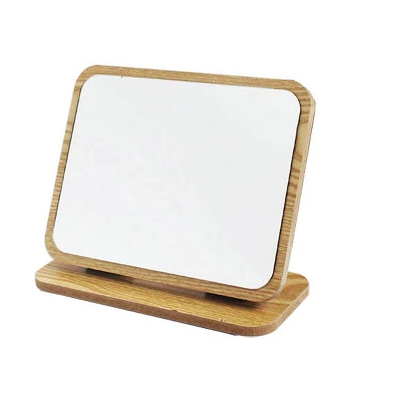 Vanity Mirror Wooden Rustic Surface Countertop Desktop Stand Travel Mirror Foldable Dressing Table Bedroom Adjustable: MULTI