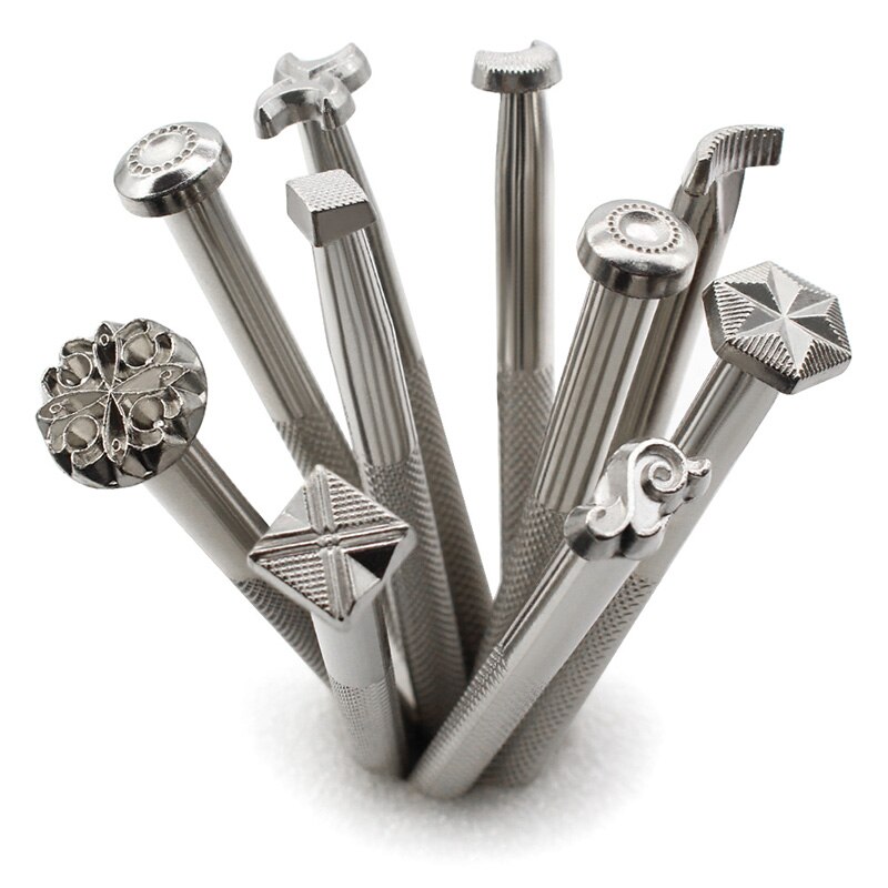 Combination Leather Stamp Tool Kit for Leathercraft Hand Working Patterns Stamping Set Carving Patterns Handmade Printing