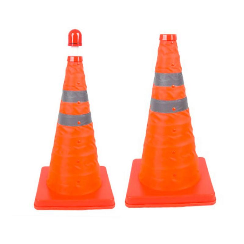 1PC 30CM/50CM Telescopic Traffic Cone Car Warning Sign Roadblock Reflective Cone Roadside Emergency Triangular Safety Signs zk30