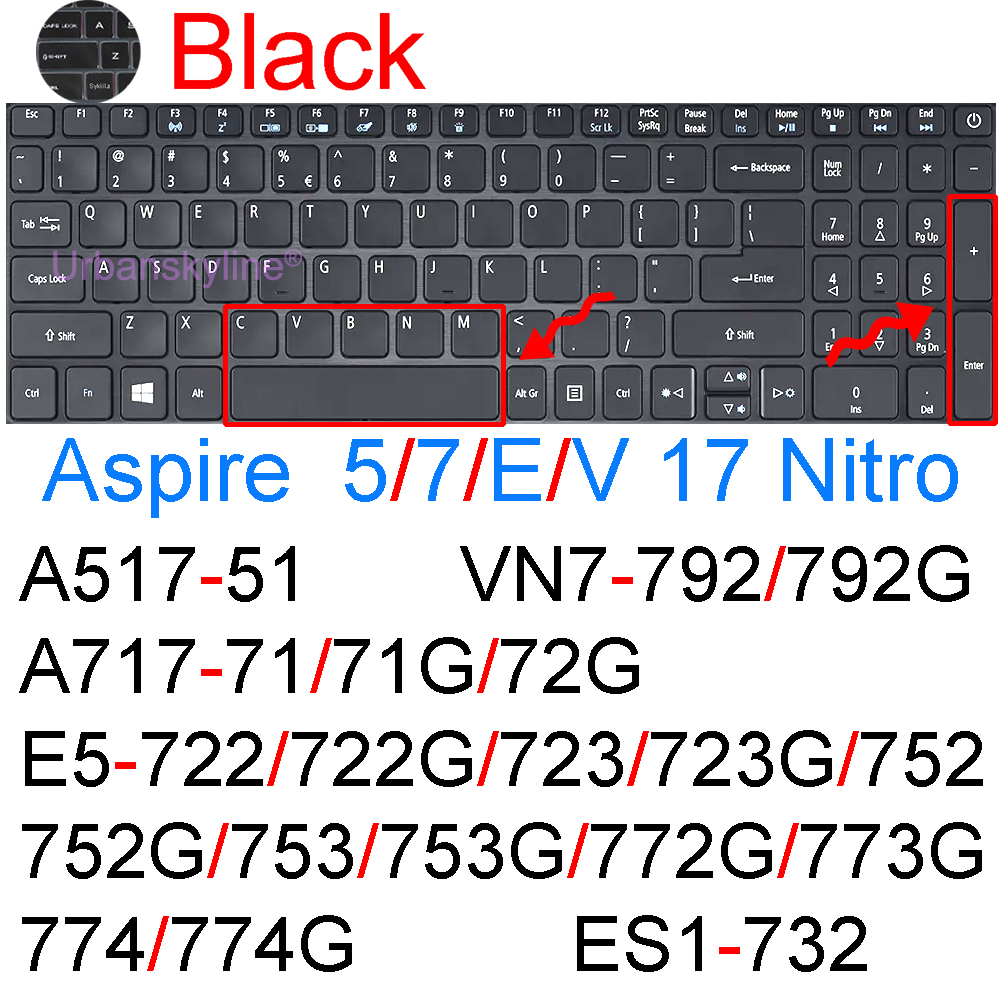 Keyboard Cover for Acer Aspire 5 A517 3 A317 7 A717 E E1 E5 ES1 V V3 33 51 52 Laptop Silicone Protector Skin Case Accessory 17.3: Orange