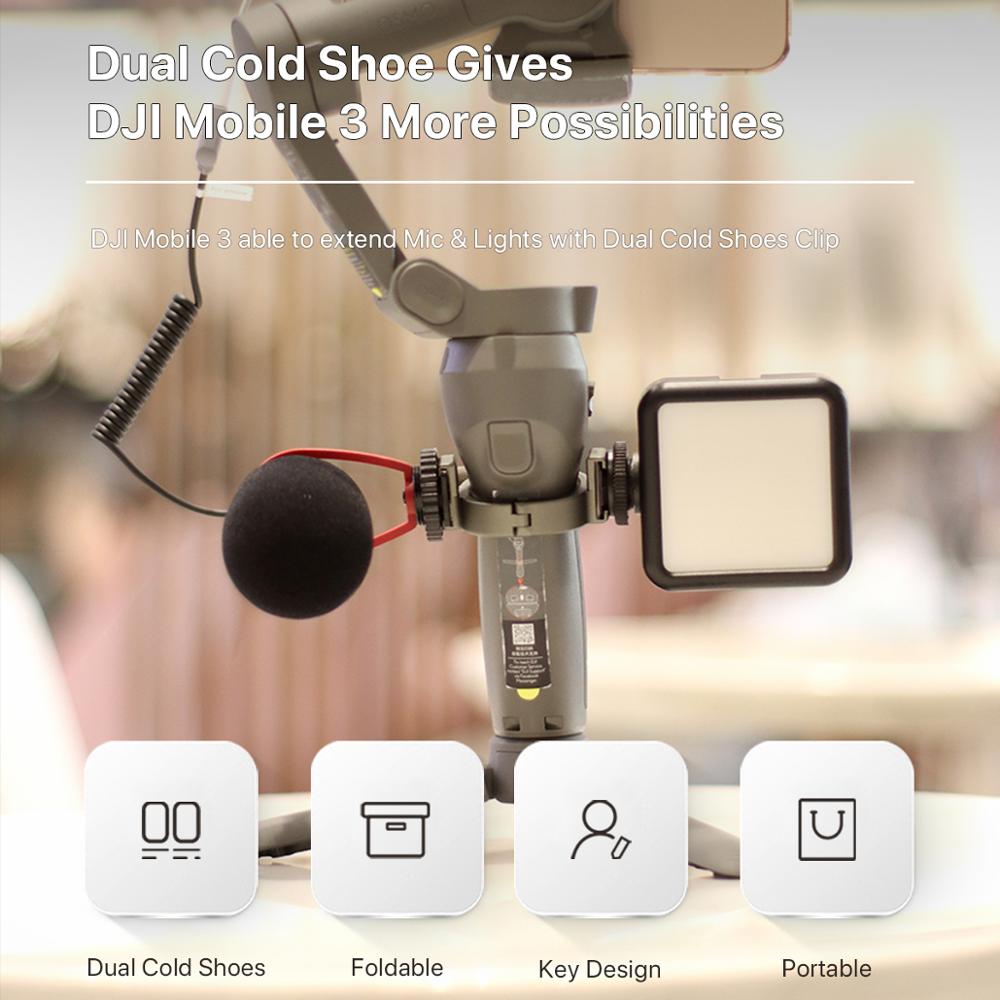 Dji Osmo Mobiele 3 Microfoon Led Light Stand Mount Verlengen Koude Schoen Adapter Voor Gimbal Accessoires