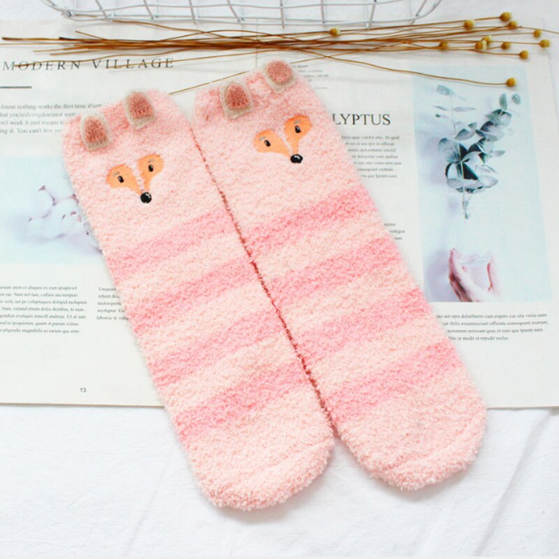 Kinderen baby meisjes jongens pluche koraal fleece sokken peuter kinderen kerst print kniehoog winter warme zachte vloer sokken 0-10y