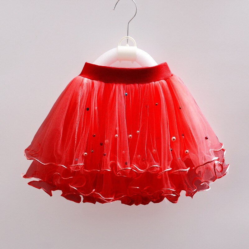 Summer Baby Kids Girls Princess Party Dance Ballet Tutu Skirts Tule Skirt Girls Children Skirt: red