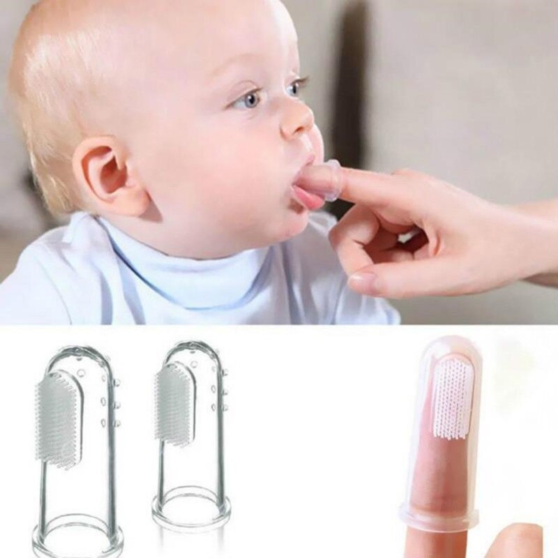 Draagbare 1 Pc Kids Vinger Tandenborstel Baby Baby Zachte Siliconen Vinger Tandenborstels Tanden Rubber Massager Brush