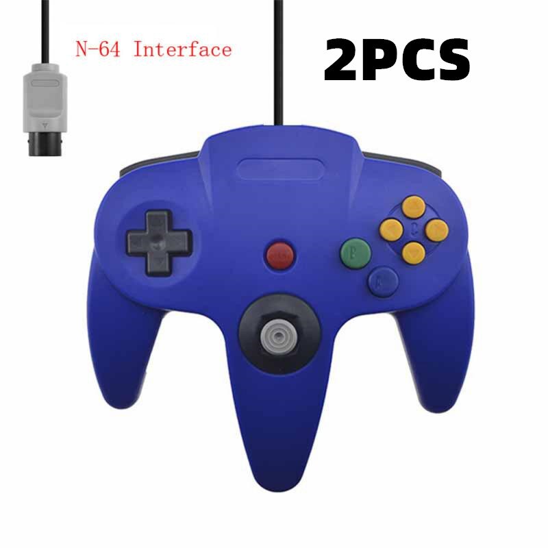 2 uds N64 Gamepads con cable controlador de juego Joystick Gamepad mucho Gamepad con cable para Nintendo 64 consola de juegos para Nintendo Gamepad: 2PCS 03