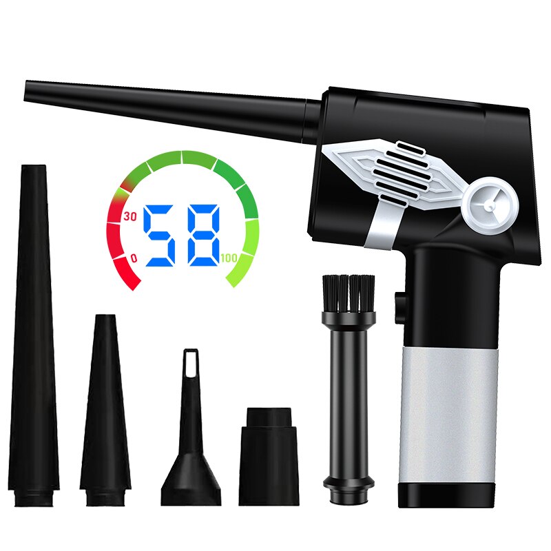 Air Blower for PC Wireless Strong Air Duster Led Digital Display Computer Laptop Car Keyboard Keycaps Window Dust Cleaner