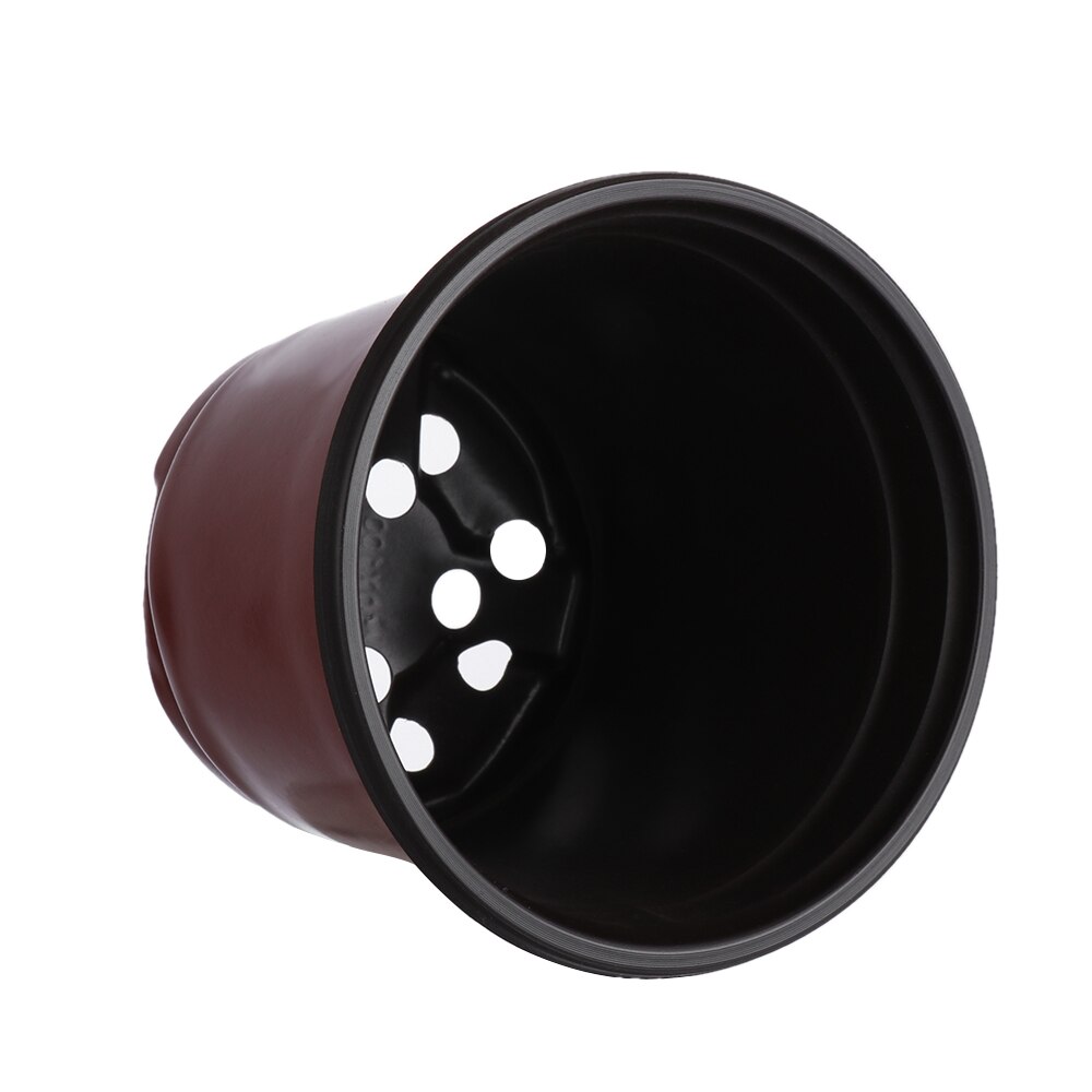 10Pcs Mini Nursery Pots Plant Trays Soft Plastic Two-Tone Round Planter Flower Vases Garden Supply Decor Garden Supply