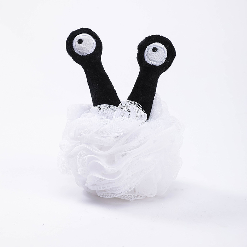 Cartoon Soft Mesh Bath Ball Body Wash Scrub Sponge with Hang Cute Bathing Scrubbers Brushes Bath Shower Accessories Pink Grey