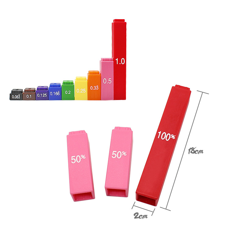 Primary school teaching demonstrator score fractions tiles teaching aids plus minus company score bar mathematics toy