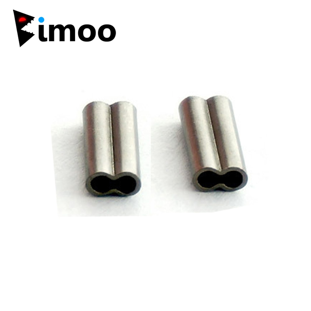 Mini mangas de cobre de doble barril para crimpadores de alambre de acero Mono Color negro, accesorios de aparejo de pesca de agua salada, aparejos terminales