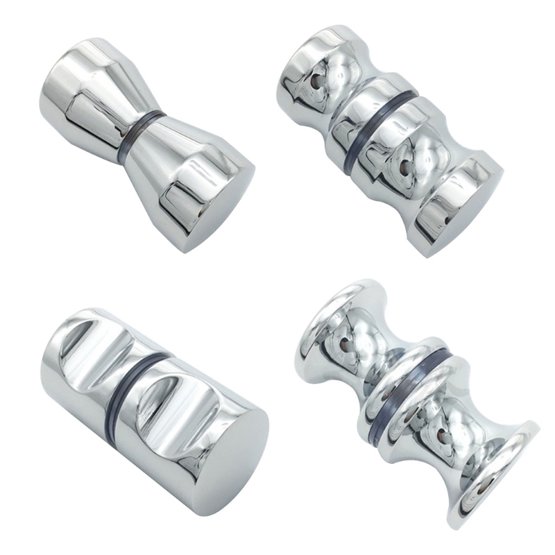 Solid Aluminum Alloy Glass Door Knob Puller Push Kitchen Bathroom Shower Cabinet Handle with Screw Home Hardware