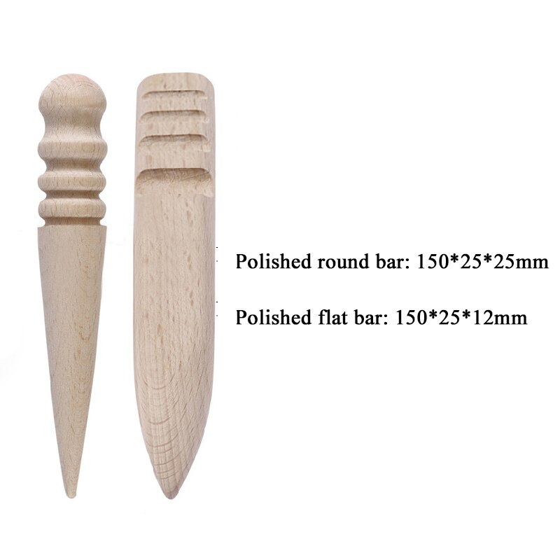 Hand Made Multi-Size Wood Slicker Leather Solid Wood Round Burnishing Edge for Polished Edge Leather Craft Working Tool