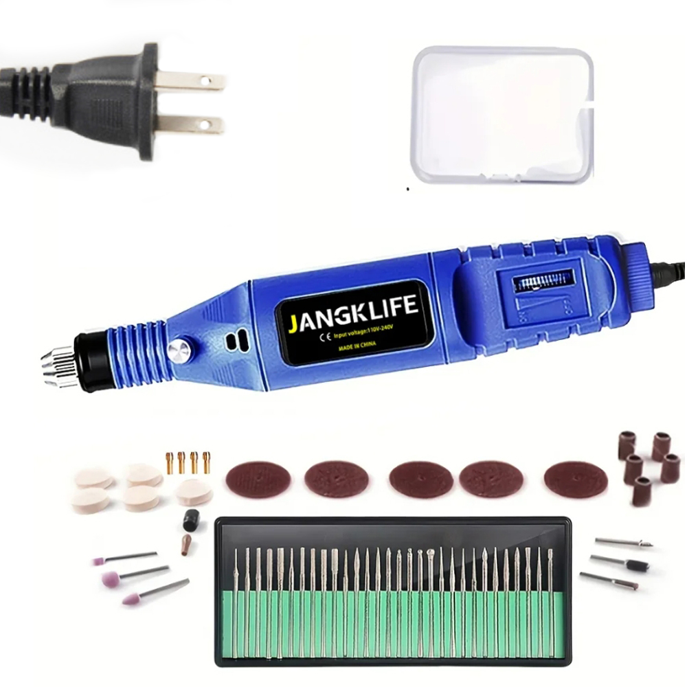9v miniborrar elektriska snidpennor med variabel hastighet roterande verktygssats gravör för slipning och polering: Blå svart