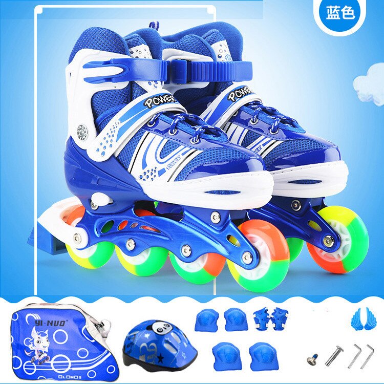 Roller skates full set of children's roller skates flashing street adult roller skates adjustable skate shoes outdoor shoes