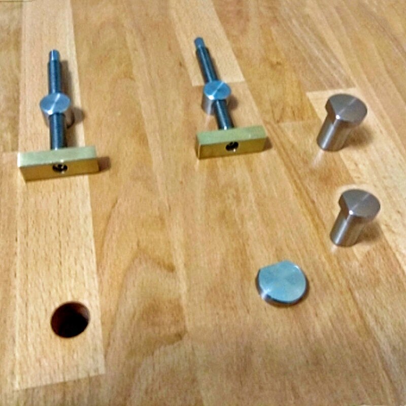 Woodworking Bench Dog Brake Inserts Workbench Fast Fixed Clip Clamp Brass Fixture Vise for 3/4" and 20mm Dog Holes