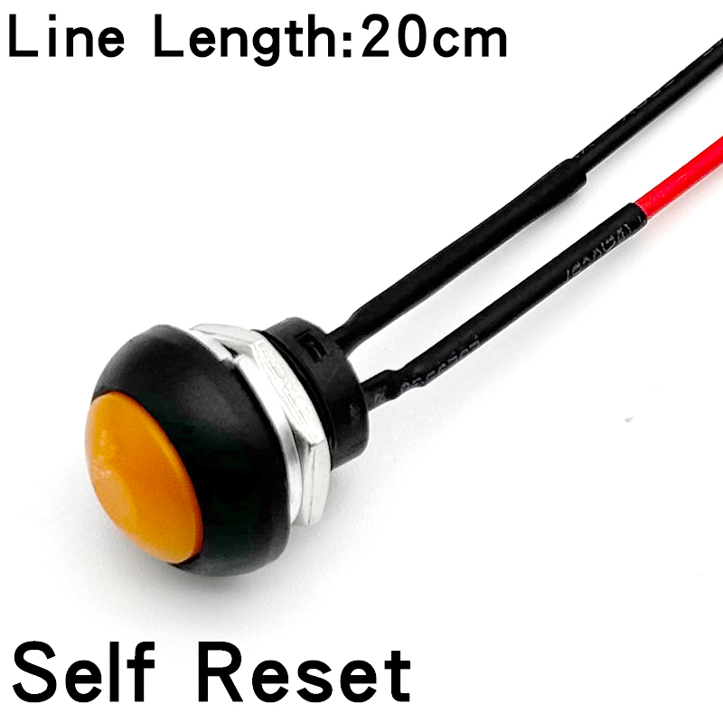 5/20/100PCS 12mm Momentary Push Button Switch ON OFF PBS-33B Self Reset Mini Round Switch With Wire 2Pin 1A DC12V: 3XL / Gold