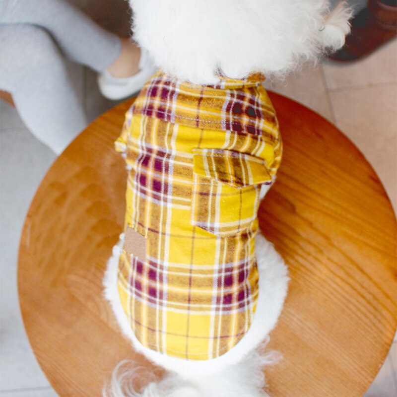Baumwolle Chihuahua Sommer Atmungs Plaid Hemd Besitzer-Welpen Passenden Kleidung Haustier Hund Kleidung für Kleine Hunde Haustiere Kleidung
