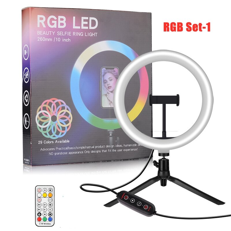 Photography LED Selfie RGB Ring Light 26cm With tr... – Grandado
