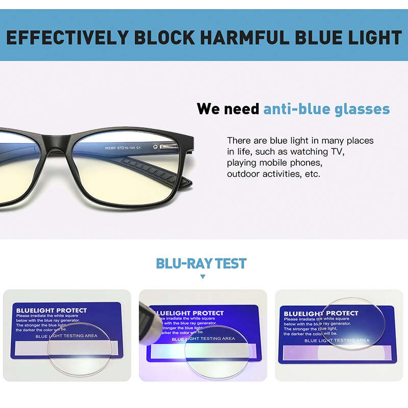 Aofly blauwlicht blokkerende bril voor heren  tr90 sport optische brilmontuur vierkante bril bijziendheid buitenbril op sterkte
