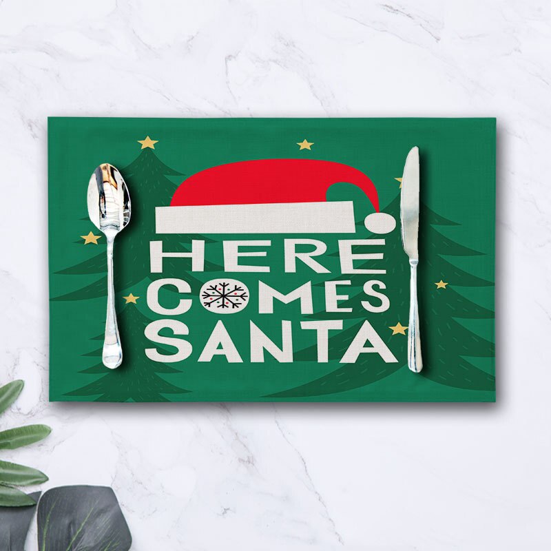Julebordmat bomull og lin spisebordsmatte navidad julepynt til hjemmekjøkken restaurant jjjcd 177: G 44 x 28cm