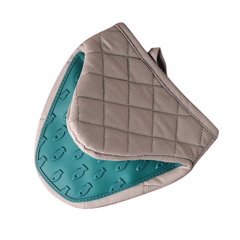 1 Piece Silicone Anti Scald Gloves Oven Clip for Kitchen Tray Dish Bowl Holder Baking Insulation Hand Mitts перчатки для кухни: Green