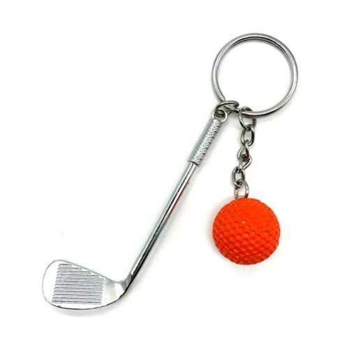 Llaveros colgantes para Mini Club de Golf, llaveros creativos, palos deportivos, adornos de recuerdo para aficionados, 10 Uds.: Naranja