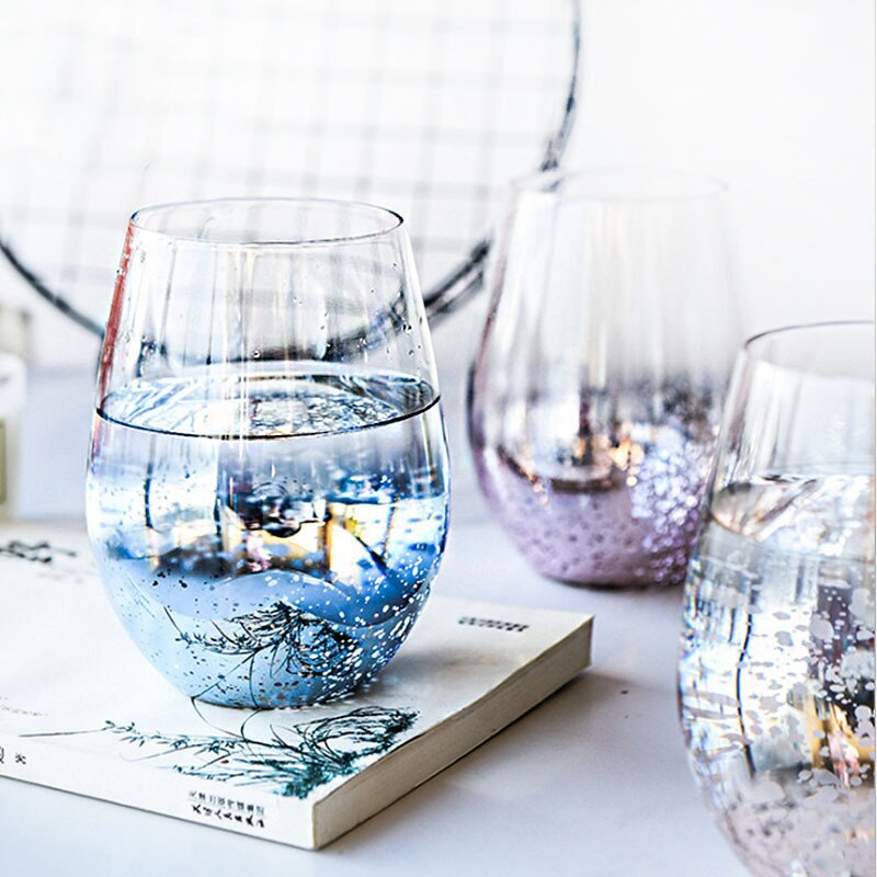 Bouteille d'eau en verre 500ML INS ciel étoilé, tasse ventre, pour la maison, tasse Kawaii, pour jus de lait, café, Smoothie, boisson, bière