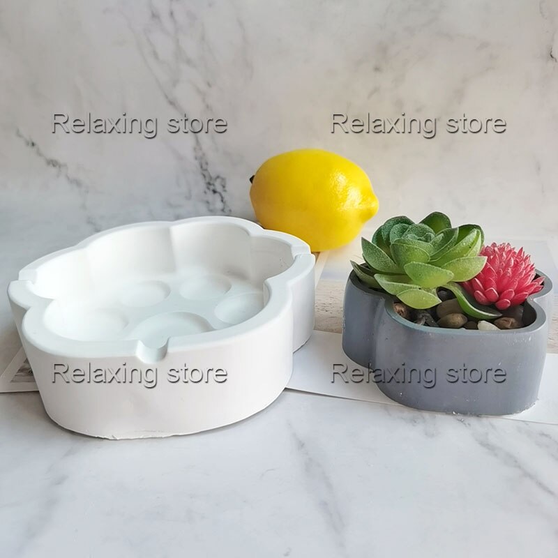 Kat Poot Cement Bloempot Vetplanten Planten Planter Mallen Leuke Claw Beton Gips Asbak Hars Opbergdoos Siliconen Mal